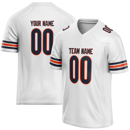 Custom White & Orange Colors Design Sports Football Jersey