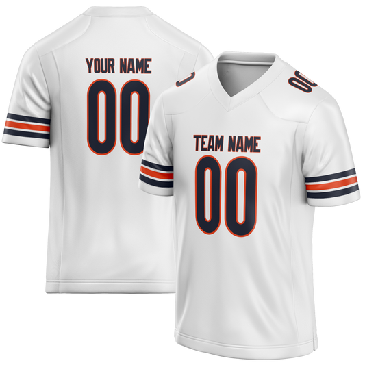Custom White & Orange Colors Design Sports Football Jersey