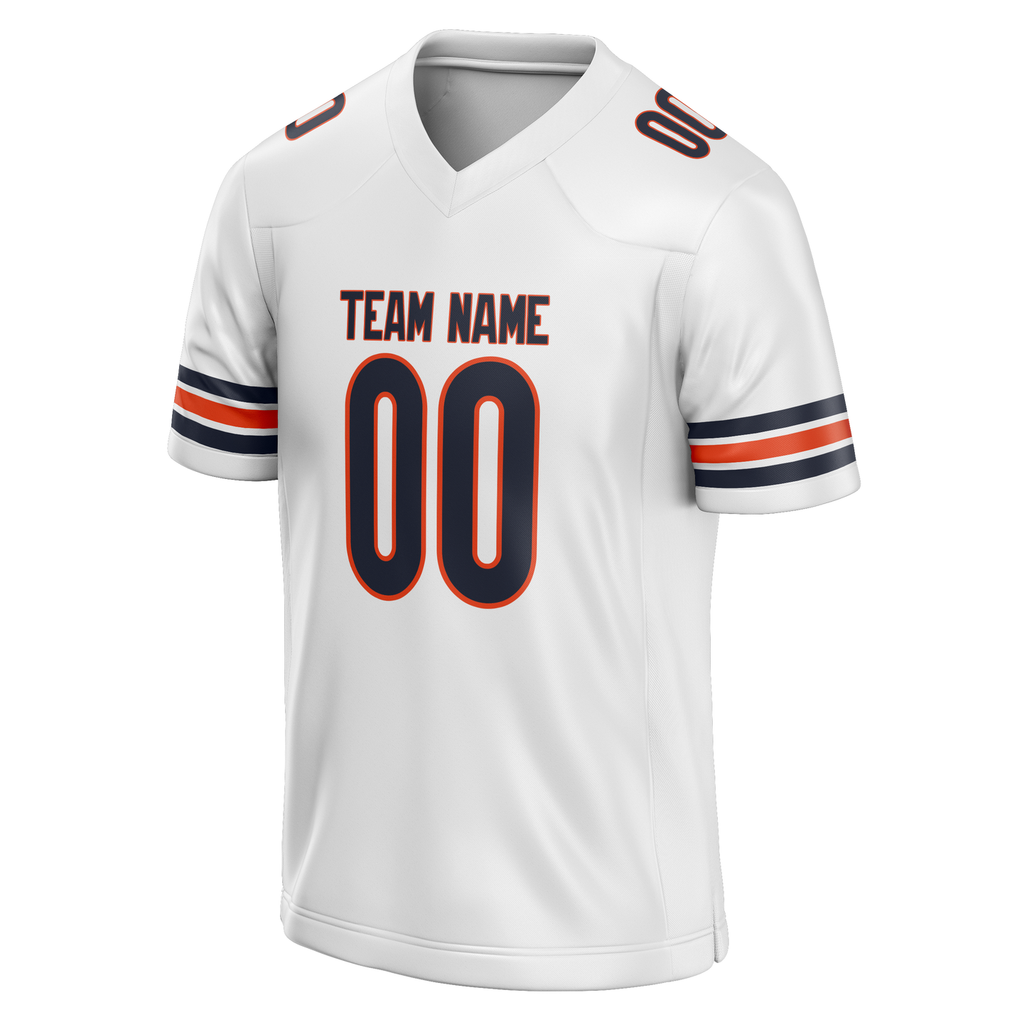 Custom White & Orange Colors Design Sports Football Jersey
