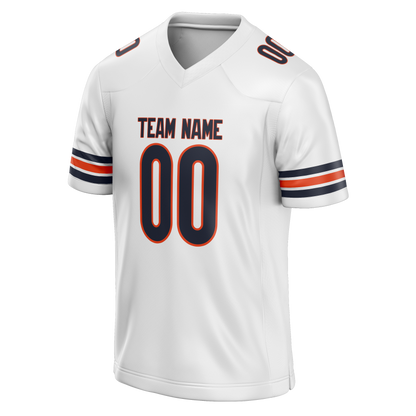 Custom White & Orange Colors Design Sports Football Jersey