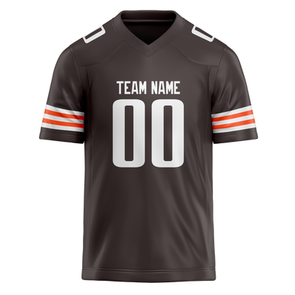 Custom Brown & White Colors Design Sports Football Jersey