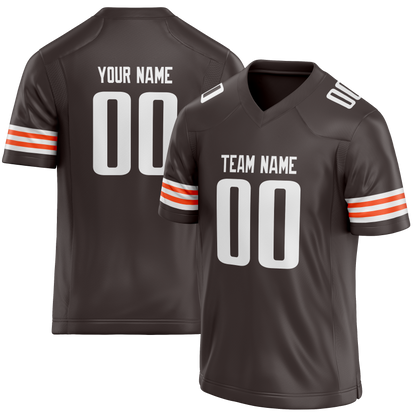 Custom Brown & White Colors Design Sports Football Jersey