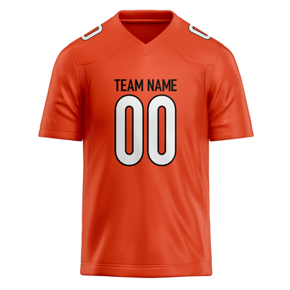 Custom Orange & White Colors Design Sports Football Jersey