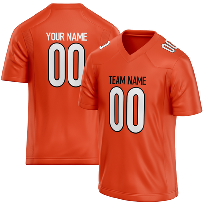 Custom Orange & White Colors Design Sports Football Jersey