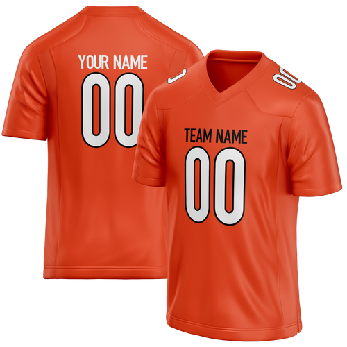 Custom Orange & White Colors Design Sports Football Jersey