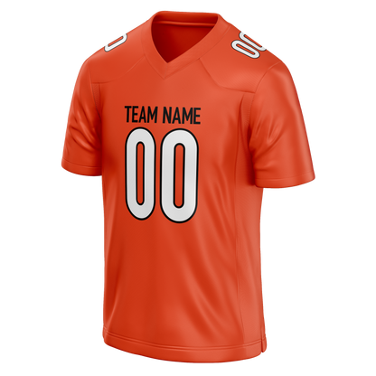 Custom Orange & White Colors Design Sports Football Jersey