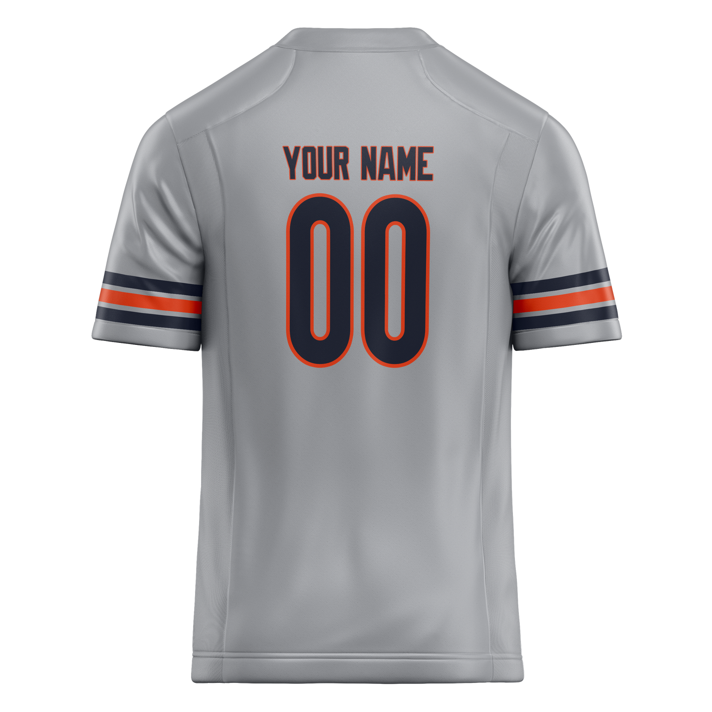 Custom Silver & Orange Colors Design Sports Football Jersey