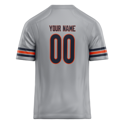 Custom Silver & Orange Colors Design Sports Football Jersey