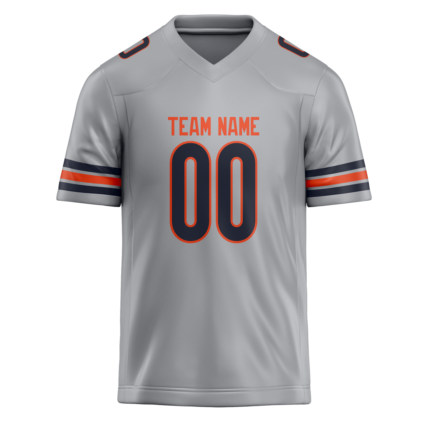 Custom Silver & Orange Colors Design Sports Football Jersey