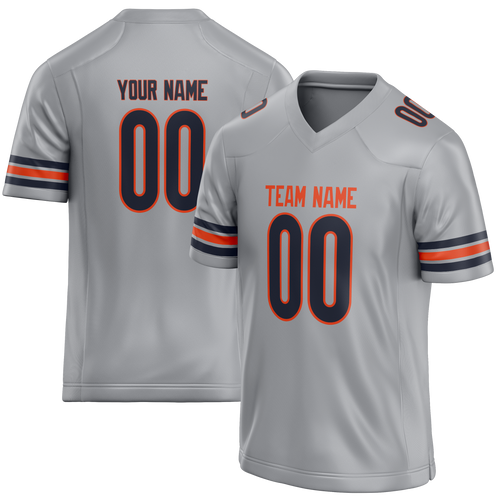 Custom Silver & Orange Colors Design Sports Football Jersey