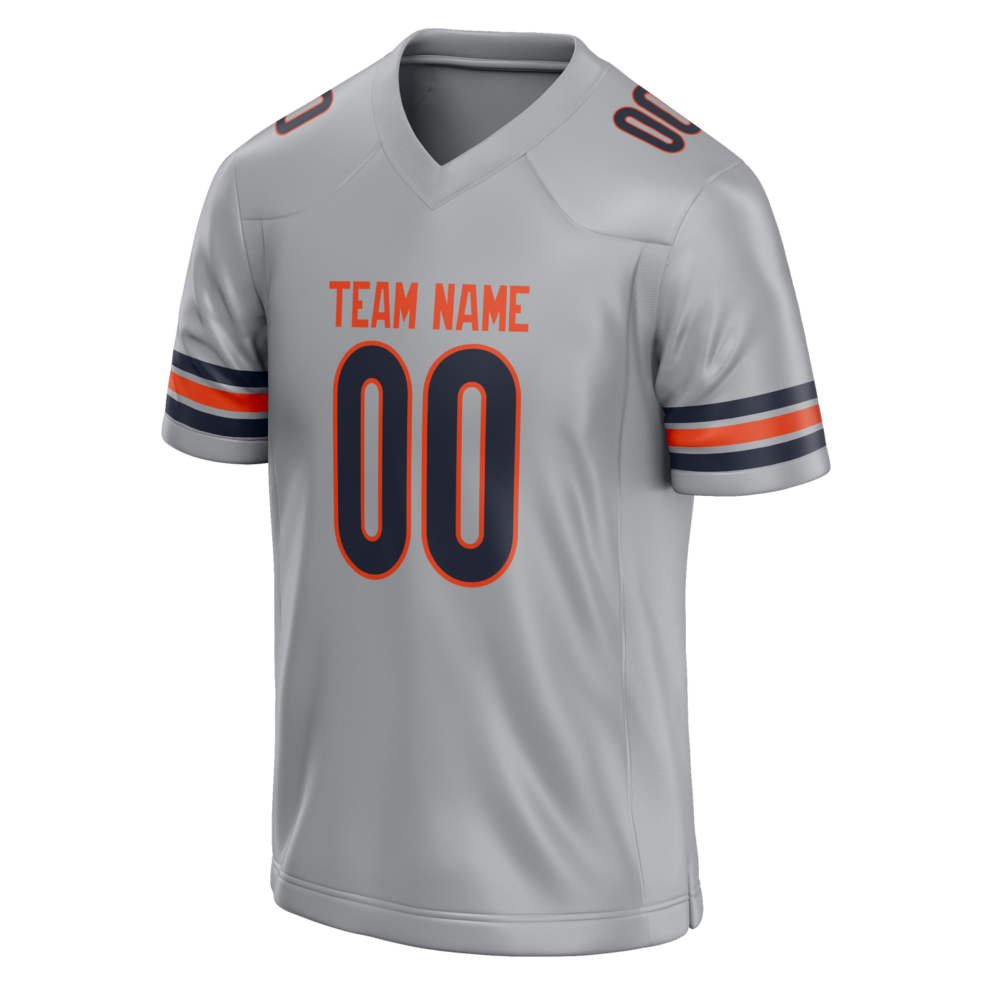 Custom Silver & Orange Colors Design Sports Football Jersey
