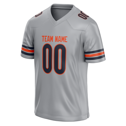 Custom Silver & Orange Colors Design Sports Football Jersey