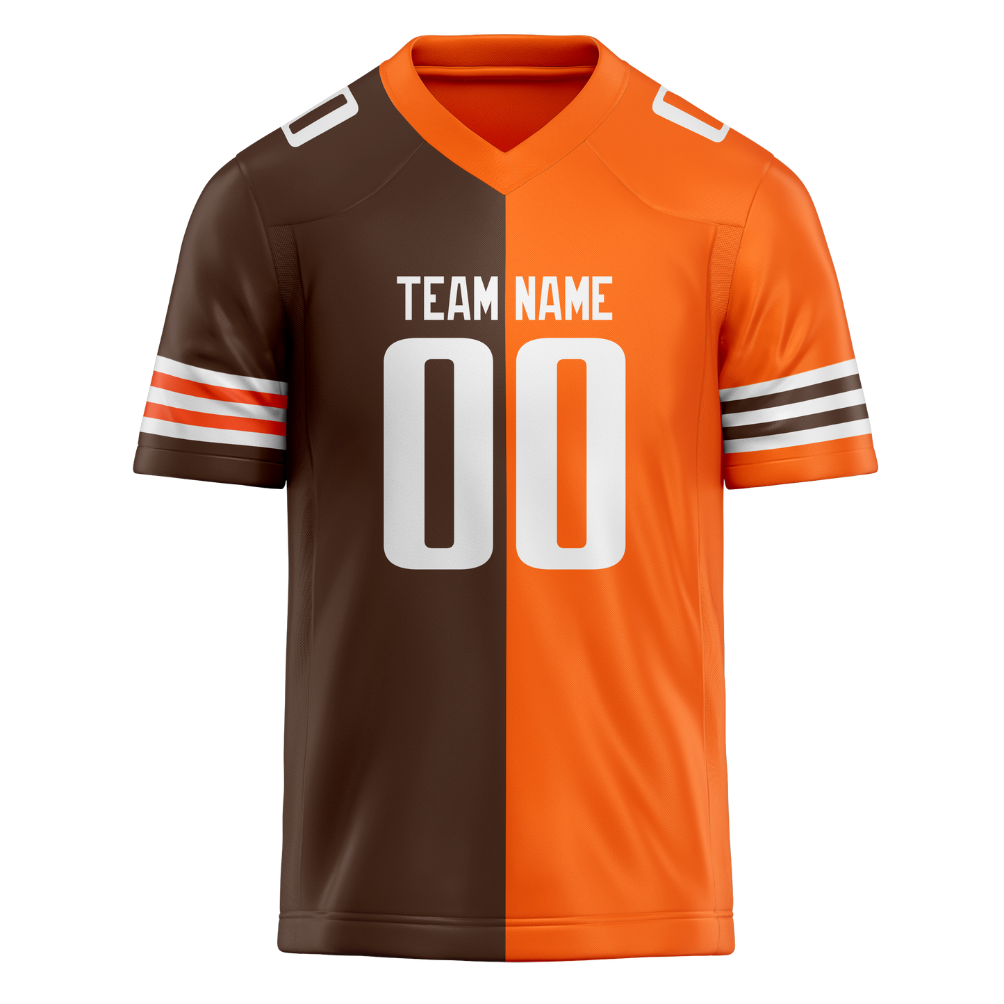 Custom Brown & Light Orange Colors Design Sports Football Jersey