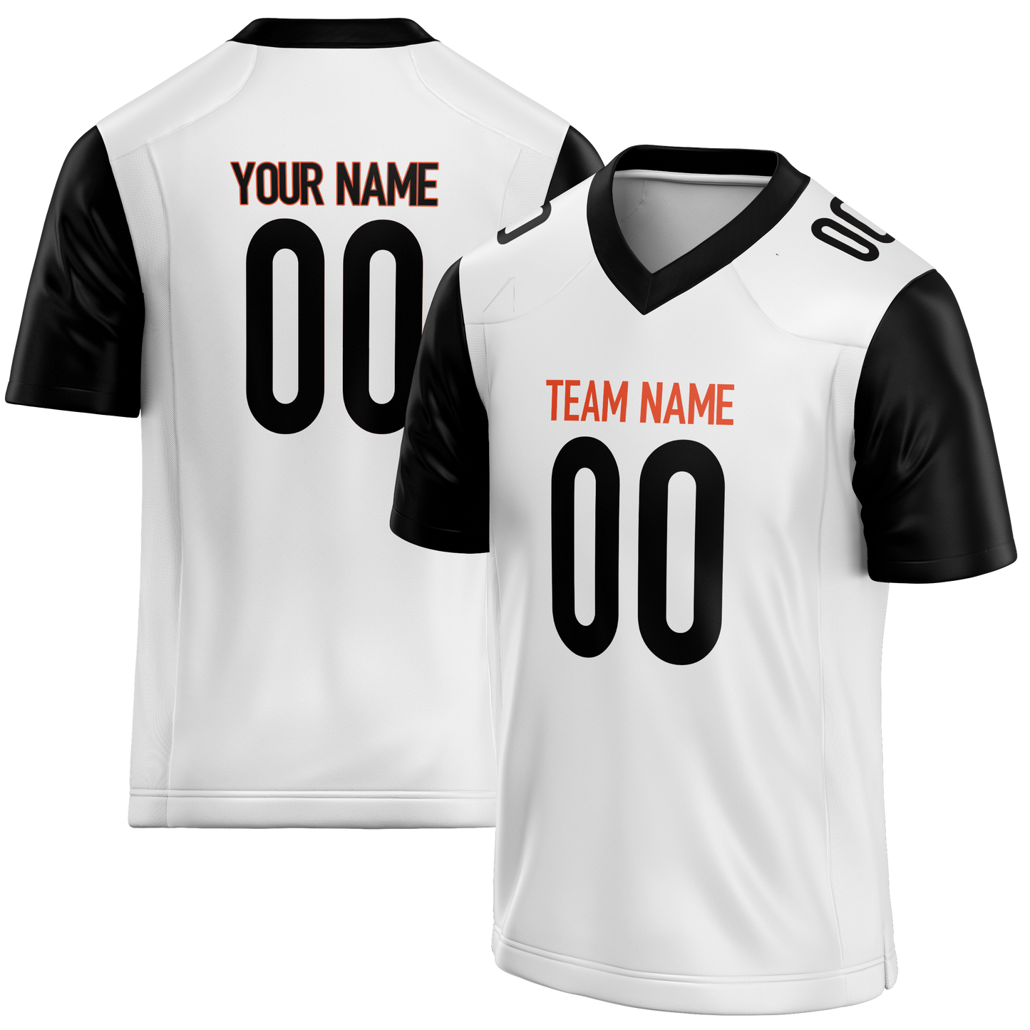 Custom White & Black Colors Design Sports Football Jersey