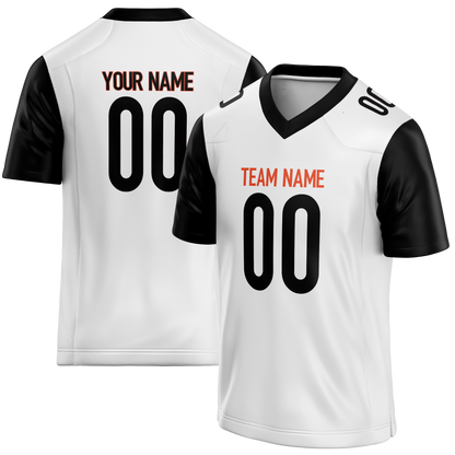 Custom White & Black Colors Design Sports Football Jersey