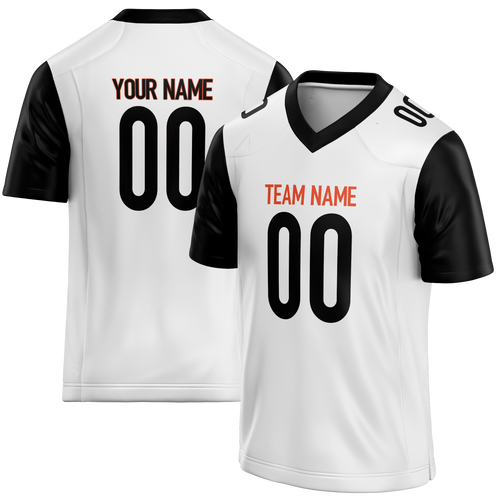 Custom White & Black Colors Design Sports Football Jersey