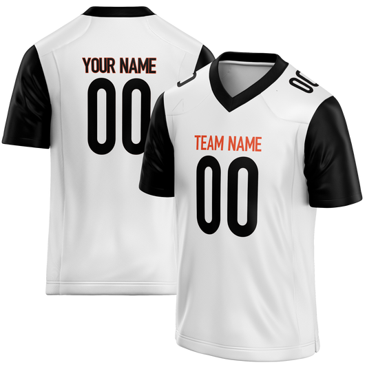 Custom White & Black Colors Design Sports Football Jersey