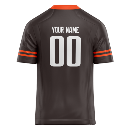 Custom Brown & Light Orange Colors Design Sports Football Jersey