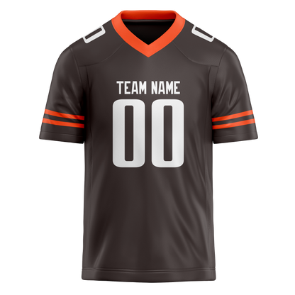 Custom Brown & Light Orange Colors Design Sports Football Jersey