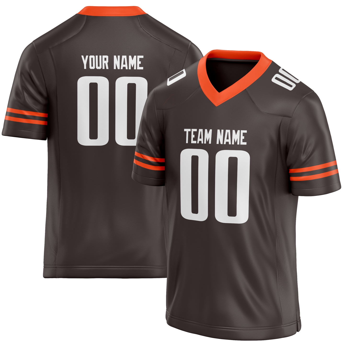 Custom Brown & Light Orange Colors Design Sports Football Jersey