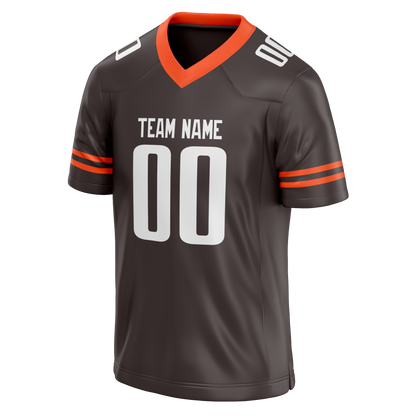 Custom Brown & Light Orange Colors Design Sports Football Jersey