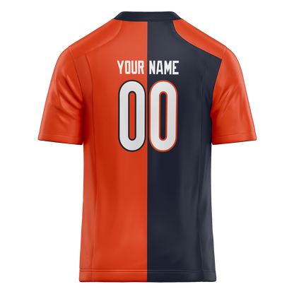 Custom Orange & Navy Blue Colors Design Sports Football Jersey