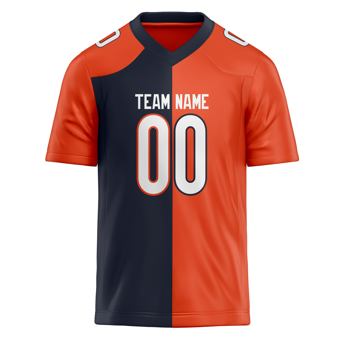 Custom Orange & Navy Blue Colors Design Sports Football Jersey
