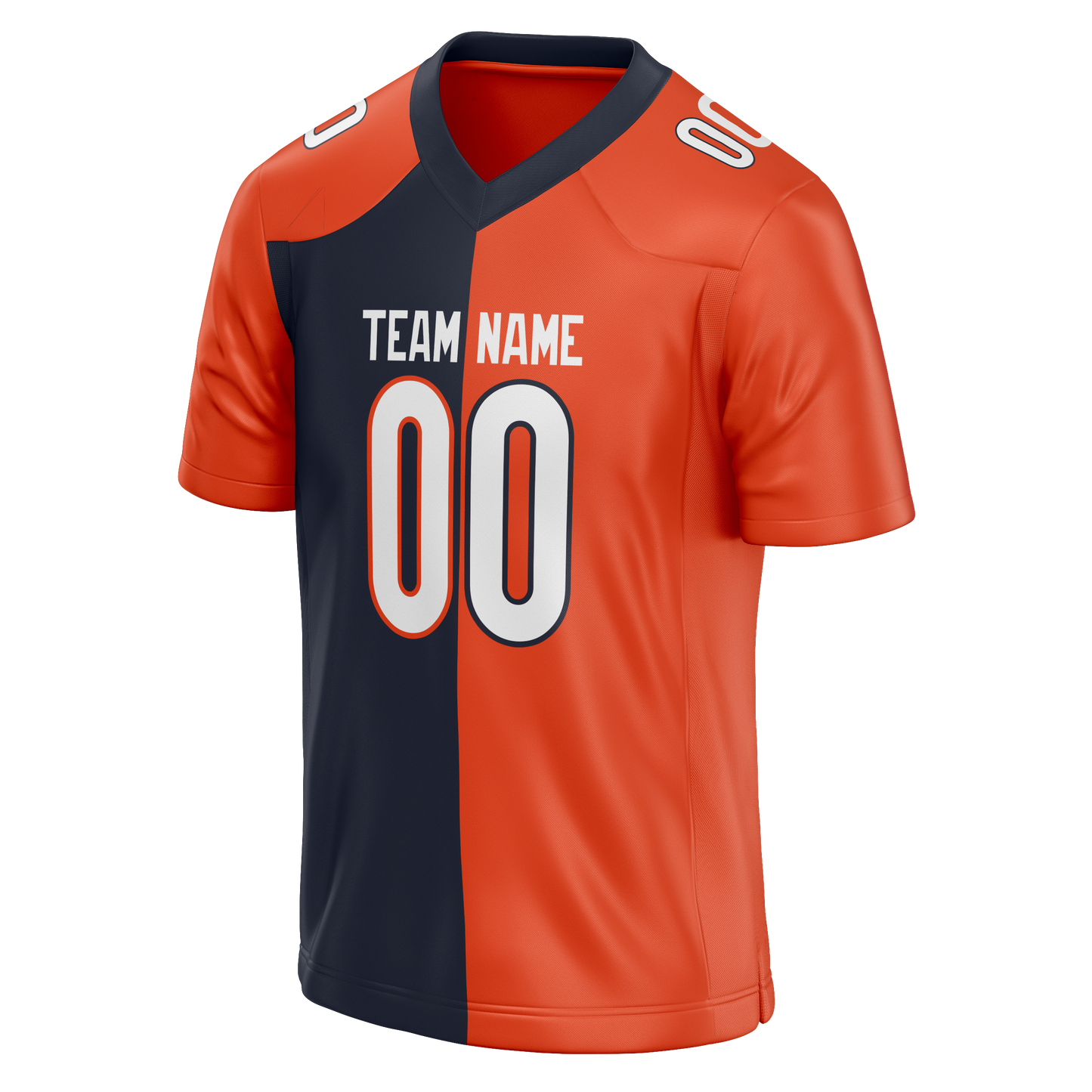 Custom Orange & Navy Blue Colors Design Sports Football Jersey