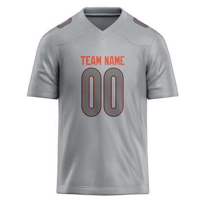 Custom Silver & Gray Colors Design Sports Football Jersey