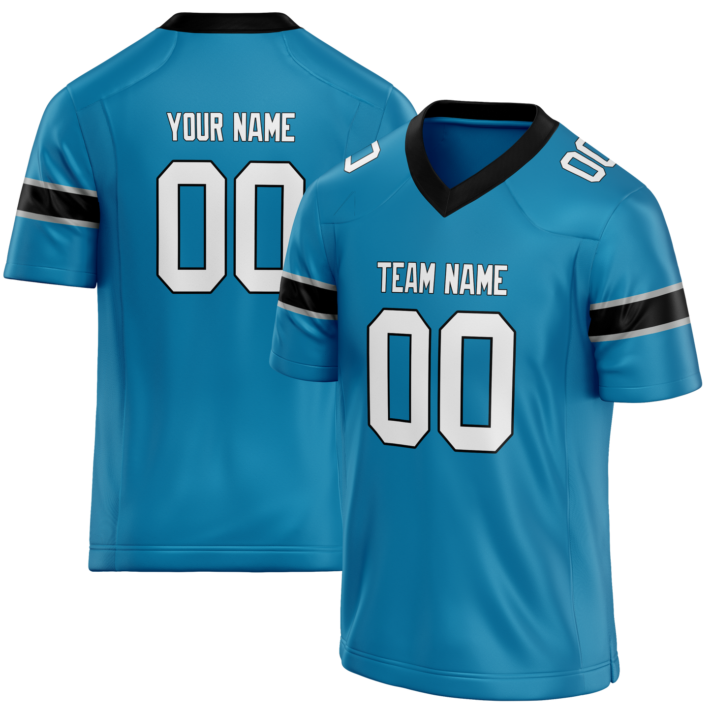 Custom Blue & Black Colors Design Sports Football Jersey