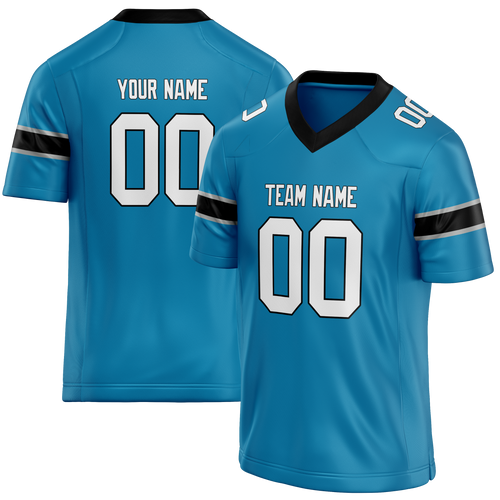 Custom Blue & Black Colors Design Sports Football Jersey