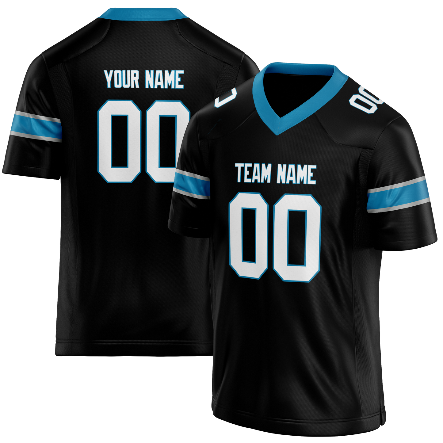 Custom Black & Blue Colors Design Sports Football Jersey