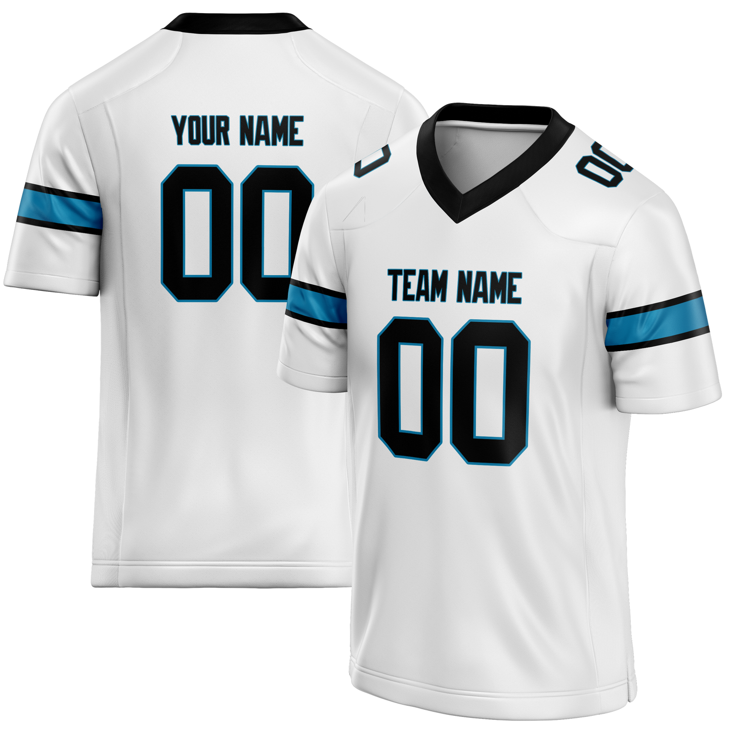 Custom White & Black Colors Design Sports Football Jersey