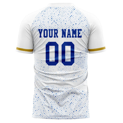 Custom White Royal Pattern Soccer Jersey