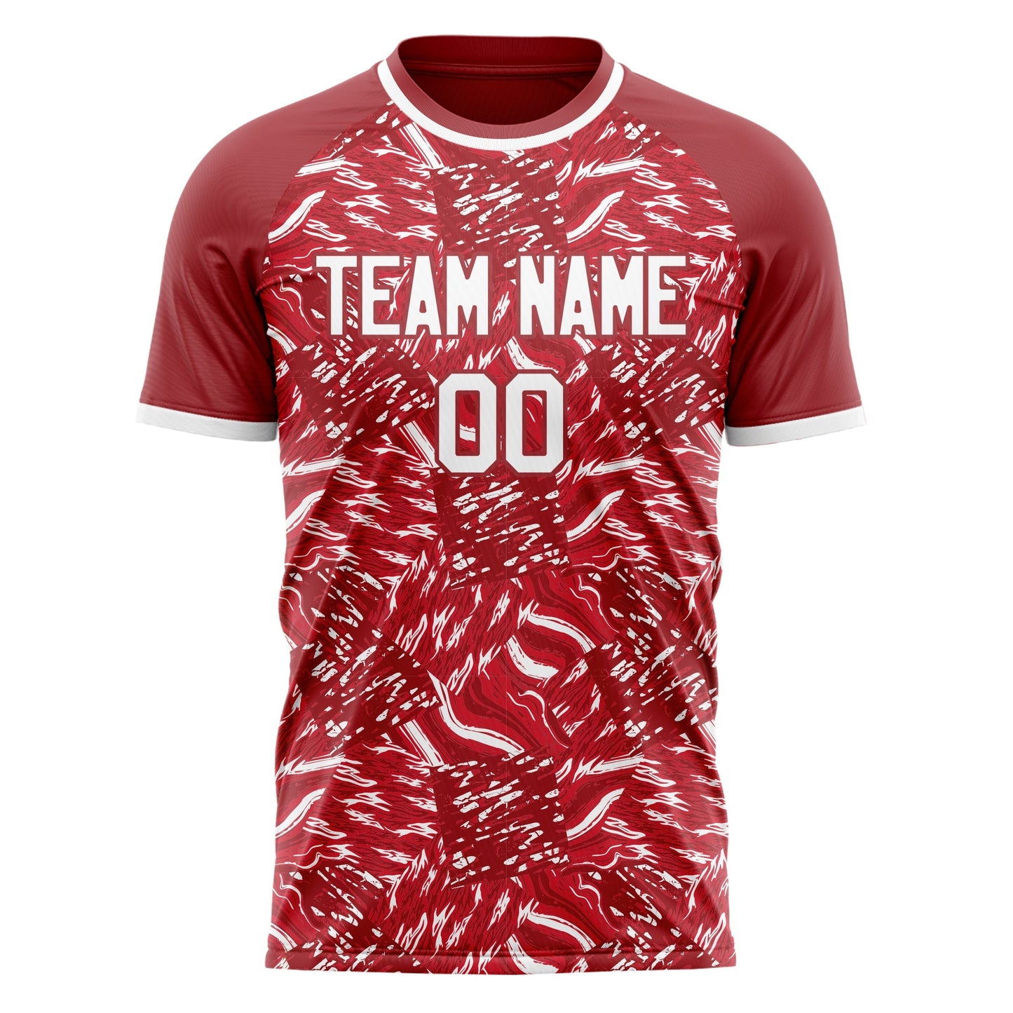 Custom Red White Pattern Soccer Jersey